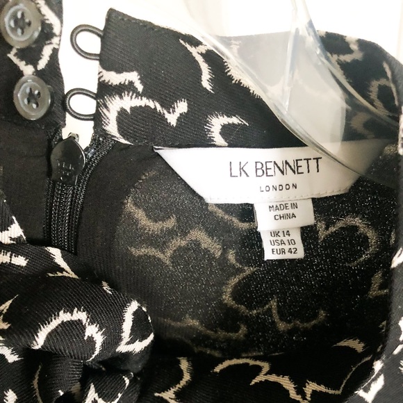 L.K. Bennett Mortimer Black and Cream Floral Shirt Dress - Picture 15 of 16